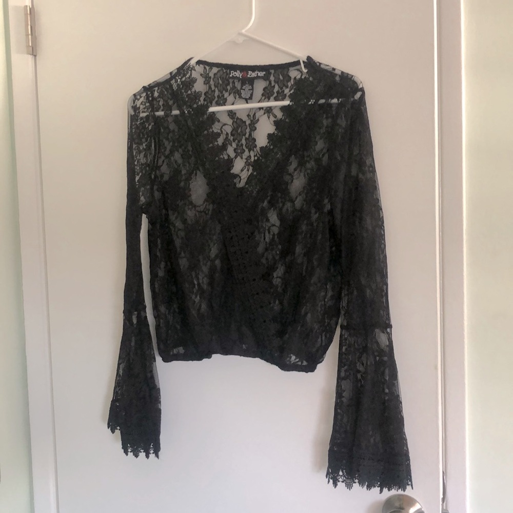 Sexy black lace long sleeve